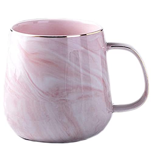 YDoLimmer Porzellan Kaffeetasse Keramiktasse Marmor Teetasse Espressotassen 400ml Kakaobecher Kaffeebecher Geschenk für Geburtstag Weihnachten Hochzeit Valentinstag Jubiläum (Rosa)