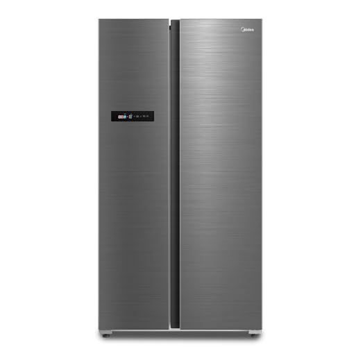 Midea MDRS791MYA46 Side-by-Side Kühl-/Gefrierkombination/No Frost/Inverter Compressor/176,5 cm hoch/379 L Kühlen/213 L Gefrieren/Doppelte Steuerung/SuperCool/LED-Beleuchtung/35dB/Rostfreier Stahl