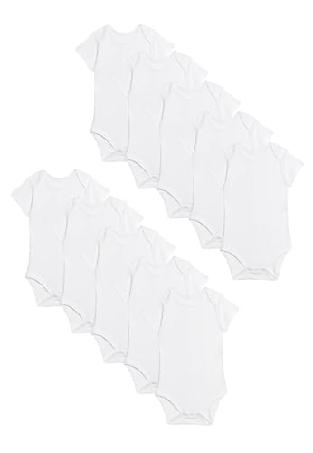 Marks & Spencer 10Er-Pack Kurzarm-Bodys Aus Reiner Baumwolle (2,9 Kg–3 Jahre) Weiss 3-6 Monate