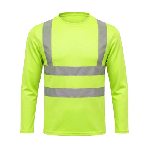 HYCOPROT Warnschutz T-Shirt Sicherheits Langarmshirt Herren EN ISO 20471