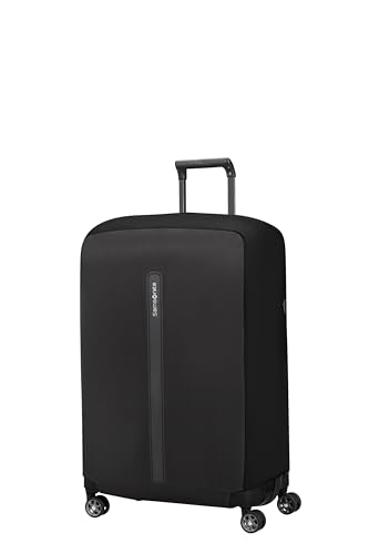 Samsonite TA Revolution - Faltbare Schutzhülle für Koffer Größe L, Kofferhülle passend für 75–79 cm, Reisekoffer Schutz, mit reflektierendem Detail, Schwarz