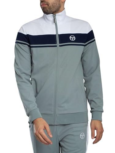 Sergio Tacchini Herren Damarindo Trainingsjacke, White/Maritime Blue/Lead, L