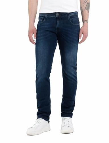 Replay Herren Jeans Anbass Slim-Fit mit Power Stretch, Dark Blue 007-1 (Blau), 32W / 30L