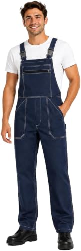 BWOLF Anax Baumwolle Latzhose Herren Arbeitshose Schutz-Latzhose Arbeits-Latzhose (Navy, XXL)