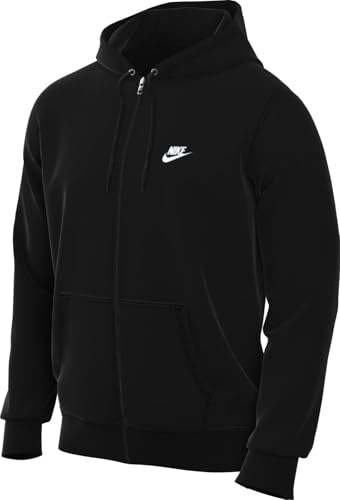 Nike Herren Club Ft Full Zip Jacke, Black/Black/White, L