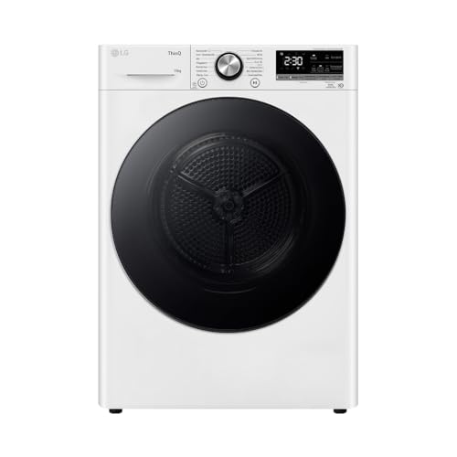 LG V9AYXT, Trockner, 10 kg, Wärmepumpentrockner mit Dual Inverter Wärmepumpentechnologie, 60 x 66 x 85 cm, Allergy Care Programm, Trockner mit Smart ThinQ-Technologie, Weiß
