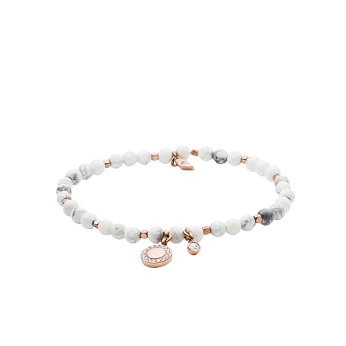 Fossil Armband Für Frauen Wellness, Innenlänge:165mm Weißes Halbedelsteinarmband, JA6934791
