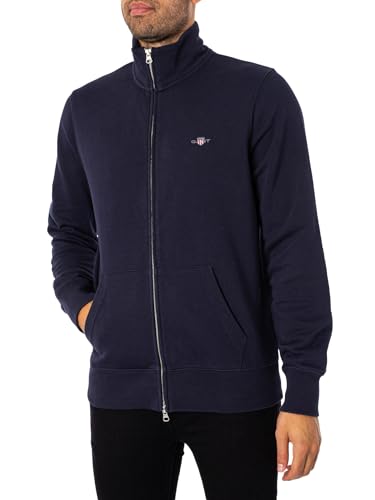 Gant Herren Reg Shield Full Zip Sweatshirt, Evening Blue, L EU