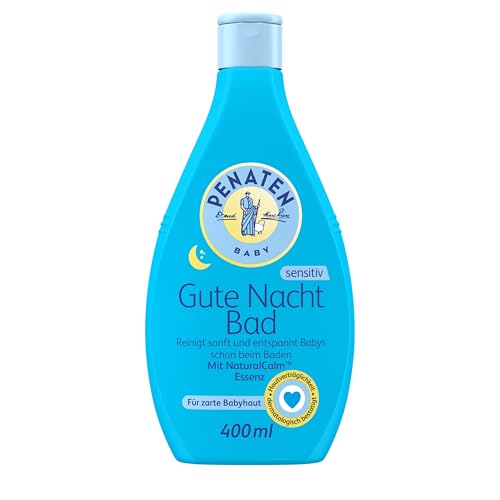PENATEN Gute Nacht Bad, die milde Babypflege hilft klinisch bestätigt Babys beim Einschlafen, das gute Hautpflege Babygeschenk für die Baby Erstausstattung für Neugeborene, 400ml
