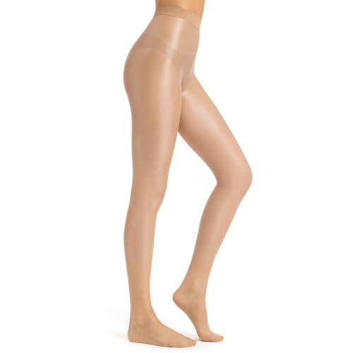 wlertcop Ölig Glanzstrumpfhosen Damen Sexy Seidenglatt Feinstrumpfhose Strumpfhosen Damen Glänzend Feinstrumpfhose Tanzstrumpfhose 70D (DE/NL/SE/PL, Alphanumerisch, XL, Regular, Regular, Hautfarbe)