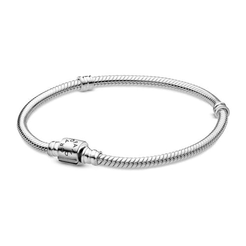 PANDORA Schlangen-Gliederarmband mit Zylinder-Verschluss in Sterling-Silber Moments Collection, Größe 16