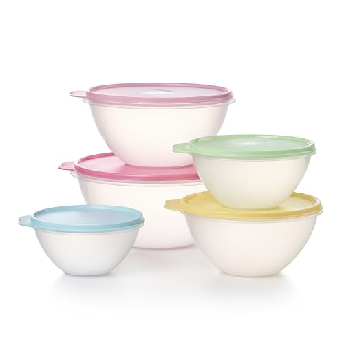 Tupperware Heritage Wonderlier 10-teiliges Frischhalteschüssel-Set in Vintage-Farben, spülmaschinenfest und BPA-frei, (5 Behälter + 5 Deckel)