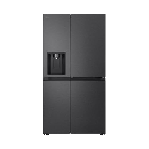 LG GSJC40EPPE Side-by-Side Kühlschrank mit Gefrierfach – Door-in-Door Funktion, Festwasseranschluss, Total NoFrost, Modern Flat Door, Matt Schwarz Metallic