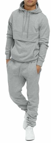 iProfash Trainingsanzug Sportanzug Jogginganzug Trainings Hose Pullover trainings Uni 3 (DE/NL/SE/PL, Alphanumerisch, XXL, Regular, Regular, (9412 Trainingsanzug) Grau)