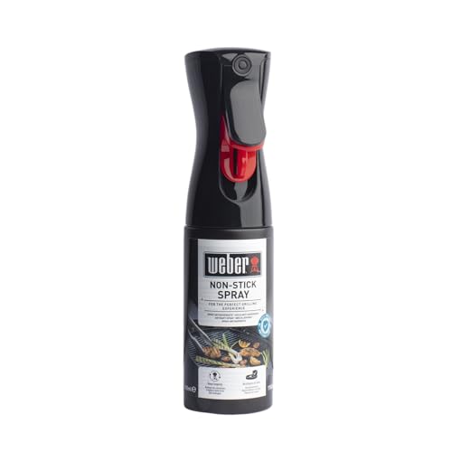 Weber Non-Stick Spray 200ml, Antifhaftspray für Grillrost, Nebelspray mit großem Sprühbereich, 100% auf natürlichen Inhaltsstoffen, zum Einfetten des Grillrostes (17685)