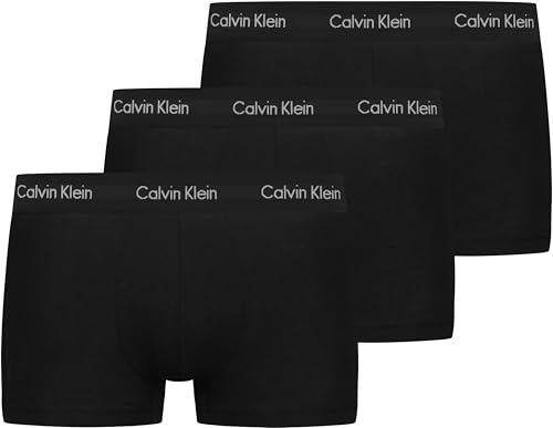 Calvin Klein Herren 3er Pack Boxershorts Low Rise Trunks Unterwäsche, Schwarz (Black W. Black Wb), L