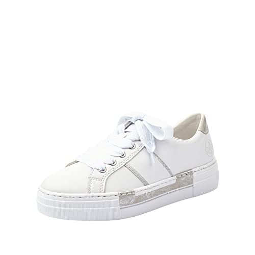 Rieker Frühjahr/Sommer, Damen Sneaker, Weiß (Weiss/Fog-Silver/ 81 39 EU (6 UK)