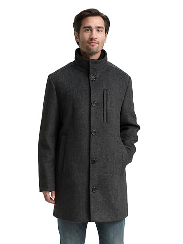 TOM TAILOR Herren 2-in-1 Wollmantel mit Abnehmbarer Innenjacke
