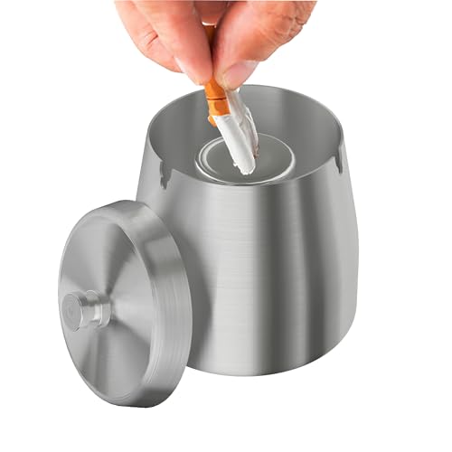 AwmnSrman Aschenbecher für Draussen Aschenbecher Mit Deckel Edelstahl