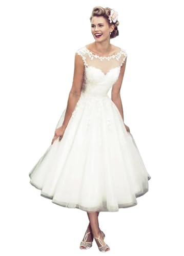 Beyonddress Frauen Satin Brautkleid für Braut Mit Bogen Hochzeit Mini Brautkleider Kurz Hochzeitskleider mit Lange Zug,Elfenbein 11,DE42