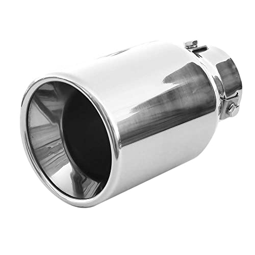 Auspuffblende Endrohr Endstuck Auspuff Blende Schalldampf Sportauspuff Universell Schalldampf Sport Tuning Optik Edelstahl Rund bis 50mm Chrom AutoHobby