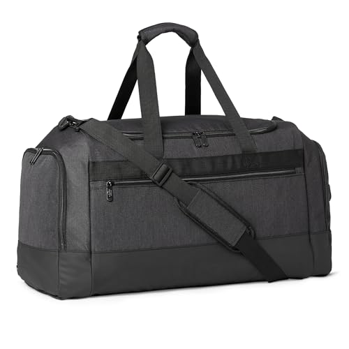 Amazon Basics Reisetasche, 63,5cm, Leicht, mit Schuhfach und Nassfach, Sporttasche für Reisen und Fitnessstudio, Schwarz