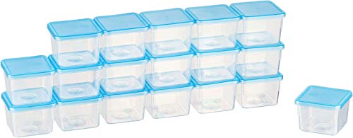 MiraHome Gefrierdosen Set 18x0,08L Durchsichtig Blau – Perfekt in der Küche zur Aufbewahrung & Organisation für Lebensmittel – Vorratsdosen mit Deckel Luftdicht – Austrian Quality