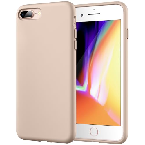 JETech Silikon Hülle für iPhone 7 Plus, iPhone 8 Plus, 5,5-Zoll, seidigem Ganzkörper Handyhülle, mit weichem Mikrofaser-Innenfutter stoßfestes Abdeckung (Gold)