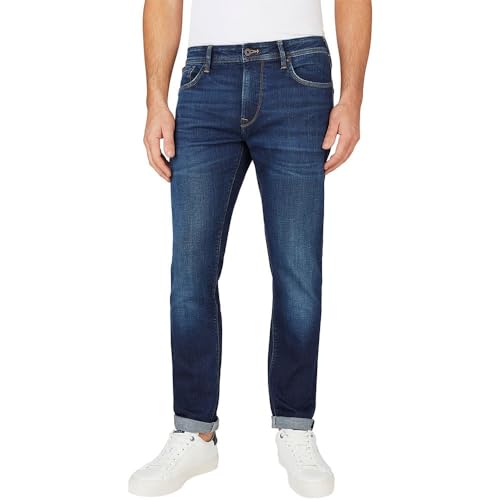 Pepe Jeans Tapered Jeans für Herren, Blau (Denim-CT3), 34W / 32L
