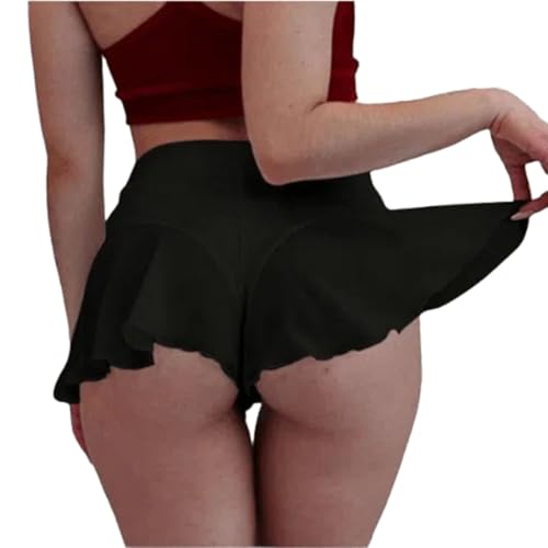 Scrunch Butt Sportshorts Damen Push Up Booty Nahtlos Biker Yoga Fitness Gym Pole Dance Shorts Hohe Taille Rüschen Minirock Bikini Badeshorts Rave-Shorts Cut Out Clubwear
