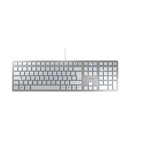 CHERRY KC 6000 Slim - USB Keyboard - Ultraflaches Design - Kabelgebunden - Deutsches Layout - QWERTZ Tastatur - Silber