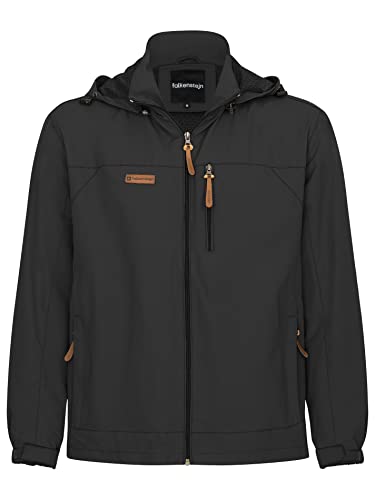 FALKENSTEJN Summer Windbreaker Anorak Windjacke leichte Jacke (L, Black)