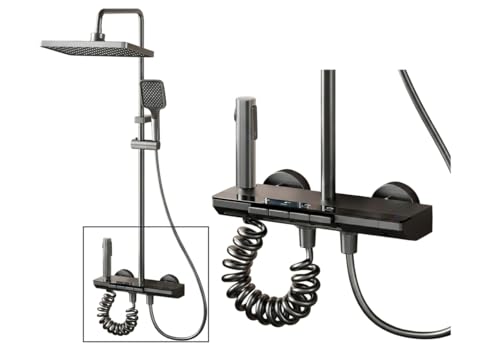 INEX EUROPA Quadratische Regendusche mit Armatur für Maximale Entspannung - Handbrause, konzentriertem Strahl und Wannenarmatur, modernes Edelstahl-Design - 10 Jahre Garantie