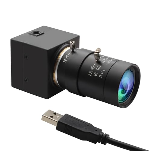 Accum 1080P Full HD Zoom USB Kamera, 0,01 Lux Mini Webcam mit geringer Beleuchtung, 5-50 mm 10x optisches manuelles Zoom objektiv, IMX323 Sensor, H.264 USB Kamera für YouTube, Facetime,Skype, Facebook