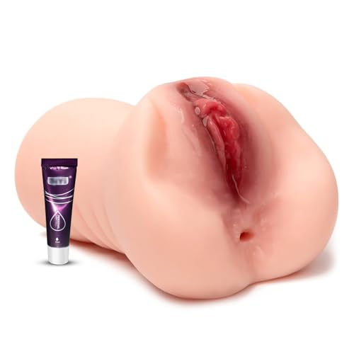 Realistischer Masturbator Taschenmuschi Masturbieren für Männer Sex Spielzeug mit 3D Klitoris Pussy Doppelkanal Masturbator Groß für Mann 2 in 1 Anal Erotik Sexspielzeug für die Männer solo