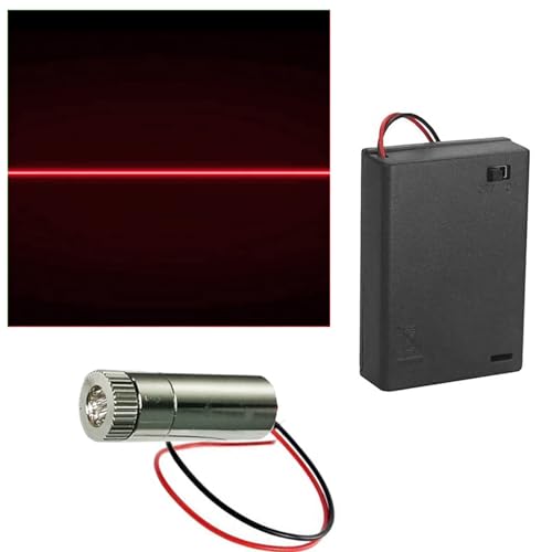 CTRICALVER 1 Stück 650nm 3-5V rote Laserlinie Modul Diode w/Driver Kunststofflinse+ 1pcs AA Batteriehalter
