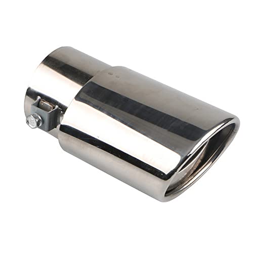 ETOPARS 63mm Auspuffblende Auto Universell Auspuff Schalldämpfer Endrohr Edelstahl Auspuffrohr Endschalldämpfer Auspuffendrohr Einzelne Auslass Gerade Silber