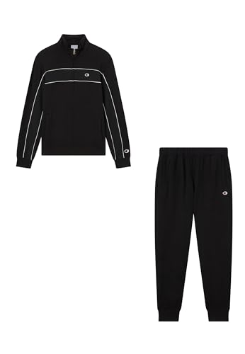 Champion Men-Sweatsuit Trainingsanzug, Schwarz (KK001), L für Herren