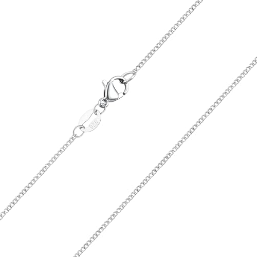 Kraven Feine 925 Silber Damen Halskette ohne Anhänger, Silberkette in 40.45.50.55.60 cm verfügbar Silberschmuck (Cuban, 40CM)