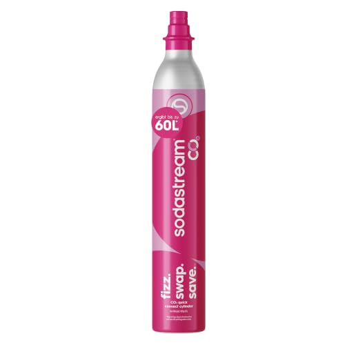 SodaStream Quick Connect CO2-Zylinder, Reservezylinder | Reservezylinder für bis zu 60LSprudelwasser, Pink, kompatibel mit Terra, Duo, E-Duo, Art, Gaia, Crystal 3.0 und ENSO