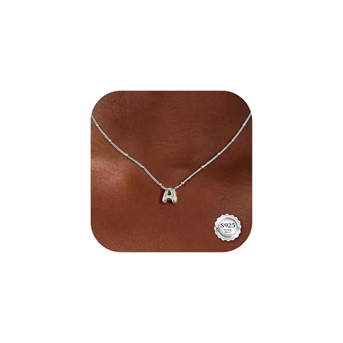 Milacolato Gold Kette mit Buchstaben Halskette Damen Silber 925 Namenskette Personalisiert Initialen A-Z Anhänger Kette mit Namensanhänger als Geburtstagsgeschenk für Frauen Mädchen-SA