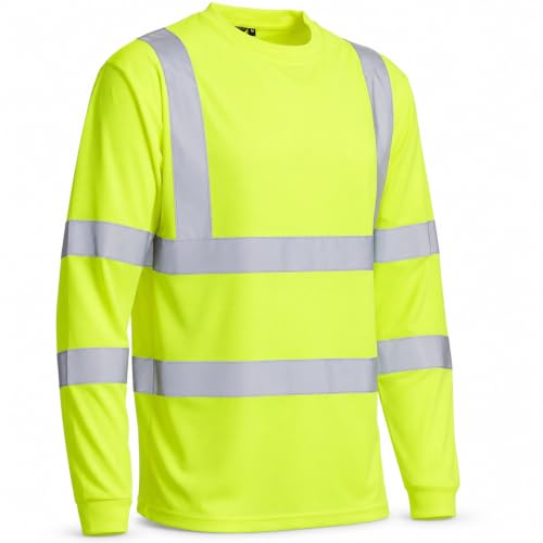 Blackrock Warnschutz-Langarm-T-Shirt, gelbes T-Shirt, Vogelaugen-Polyester