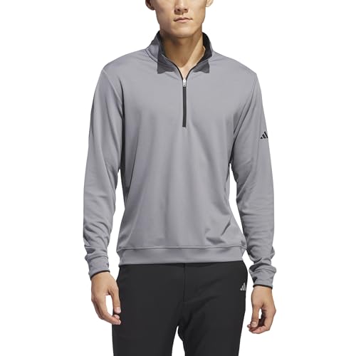 adidas Herren Lightweight Half-Zip Top Sweatshirt, Grey Three, L