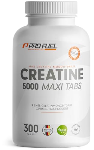 Creatin Tabletten 300x - optimal hochdosiert mit 5685 mg Creatin-Monohydrat, davon 5000 mg Creatin - vegane Kreatin-Tabletten - laborgeprüft mit Zertifikat - Vorrat für 60 Tage
