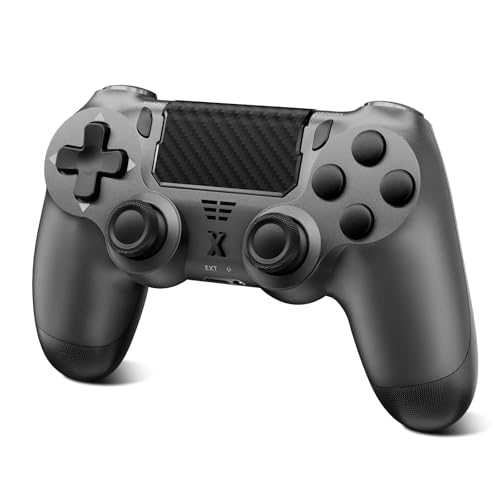 Glitfix Wireless Controller für PS-4, Controller Wireless für PS-4/Pro/Slim/PC, Bluetooth Gamepad Joystick mit Dual Vibration/Touch Panel/3.5mm Audio Jack/Six-Axis(GREY)