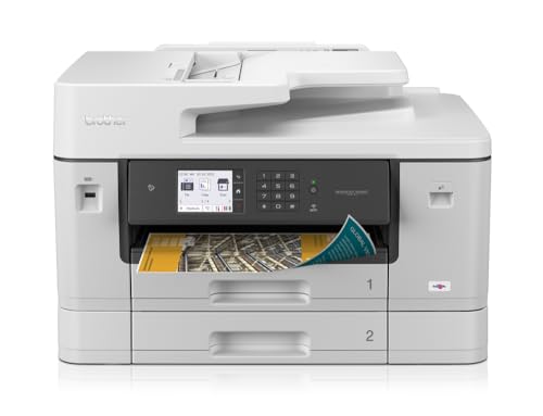 Brother MFC-J6940DW DIN A3 4-in-1 Farbtintenstrahl-Multifunktionsgerät (2 x 250 Blatt Papierkassette, Drucken, scannen, kopieren, faxen), Weiß, Mittel