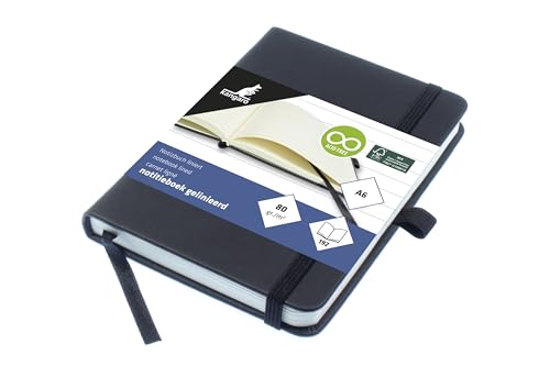 Kangaro Notizbuch A6 schwarz liniert PU HC 96 blatt 80 Gramm