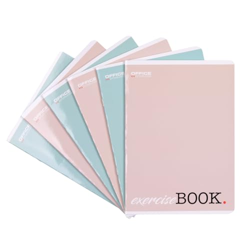 OFFICER PRODUCTS Schulheft/Format A5 32/32 Blatt Kariert/Mixed 8er Packung - 8 Stück/Packung Motive Sortiert/Für Junge Leute Kinder/mit Rand/Weiße Karten/Blau Kariert