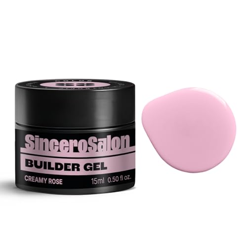SINCERO SALON Aufbaugel für Gelnägel Color - Creamy Rose - TPO-frei - 2in1 Builder Gel für Nägel - UV Gel Nägel für Nagelverlängerung Verstärkung - Perfekt für Nägel Selber Machen - 15ml