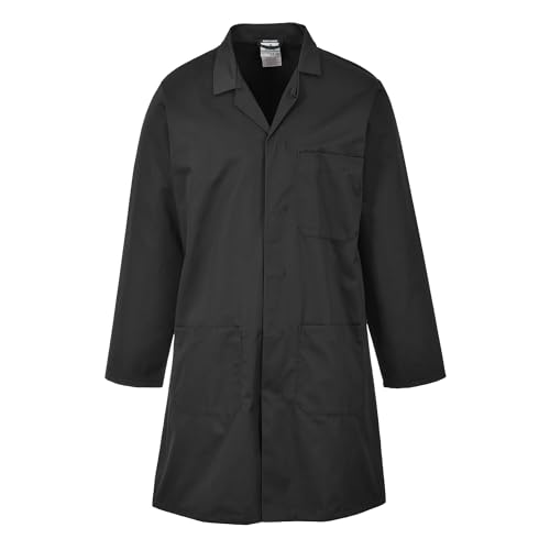 Portwest Standard Berufskittel, Größe: XL, Farbe: Schwarz, 2852BKRXL